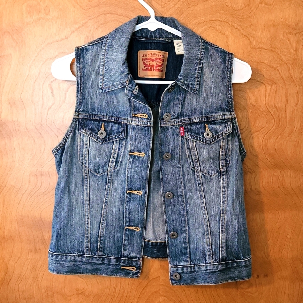 Denim Button Up Vest